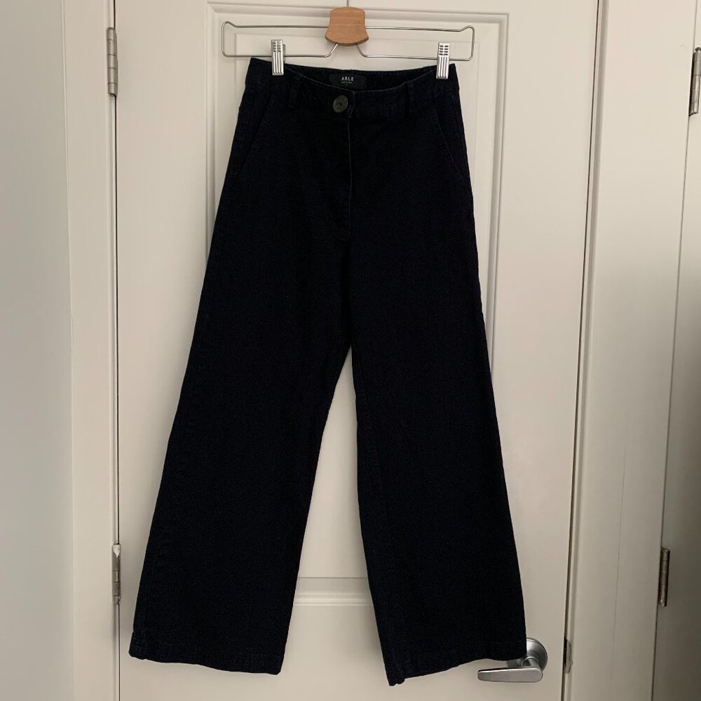 ABLE Francis Wide Leg Crop Pant black